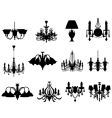 Set of lamps silhouettes vector image