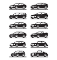 Different modern cars in angle vector image