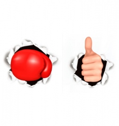 Boxed and hand Boxed and hand vector image