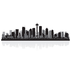 Seattle USA city skyline silhouette vector image