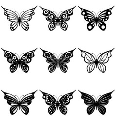 Set of butterflies vector image