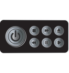 Player icons buttons metal vector image