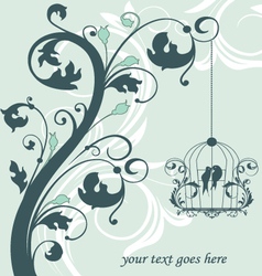 Floral invitation card vector image