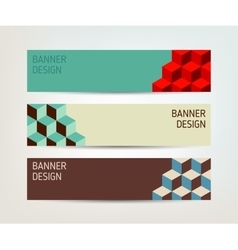 Set of banners with cubes Set of banners with cubes vector image