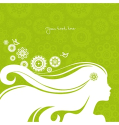 Beautiful girl silhouette vector image