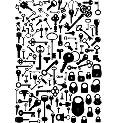 Keys and padlocks vector image