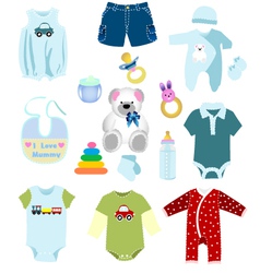 Baby boy elements clothes vector image