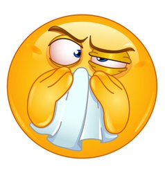 Wiping nose emoticon vector image