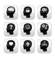 Head brain buttons set vector image