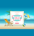 Summer sale banner online shopping on beach Summer sale banner online shopping on beach vector image