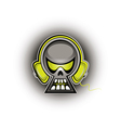 Music skull vector image