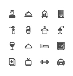 Hotel icons vector image