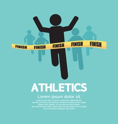 Silhouette Runner at Finish Line vector image