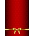 Red background with hearts and gold bow vector image