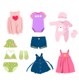 Baby girl elements clothes vector image