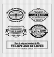 Wedding typography stamps vector image