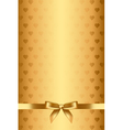 Gold background with hearts and bow vector image