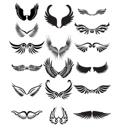 Wings silhouette vector image