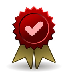 Red seal with gold ribbons Red seal with gold ribbons vector image