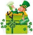 Leprechaun with box vector image