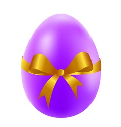 Easter egg with golden bow vector image