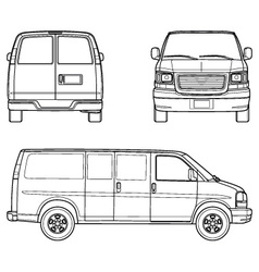 Delivery truck outlines vector image