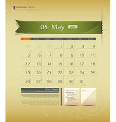 May 2013 Calendar vector image