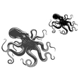 Giant octopus in black and gray color vector image