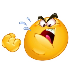 Threatening emoticon vector image