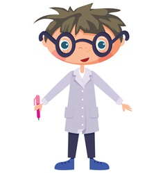 Cartoon scientist vector image
