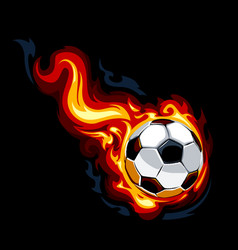 Burning soccer ball vector image