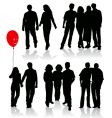 People silhouettes vector image