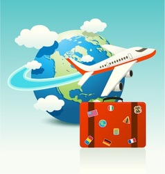 Travel Icon with Luggage vector image