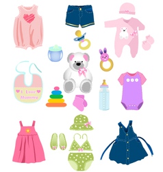 Baby girl elements vector image