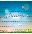 Word freedom written by a barbed wire vector image