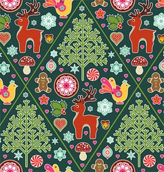 Holiday icons seamless pattern vector image
