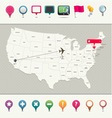 USA Map with Pins vector image