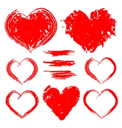 Set of hand drawn hearts isolated on white Set of hand drawn hearts isolated on white vector image