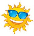 Sun wearing sunglasses vector image