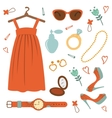 Stylish fashion elements colorful collection vector image