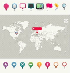 World Map with Pins vector image