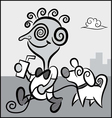Boy and dog vector image