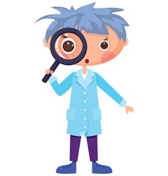 Cartoon scientist vector image