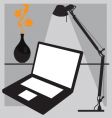 Desk laptop vector image