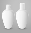 White plastic opened and closed bottles vector image