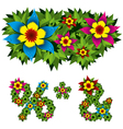 Flowers alphabet 14 vector image