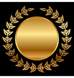 Gold laurels on black vector image