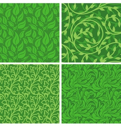 Seamless backgrounds with leaves vector image
