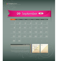 September 2013 Calendar vector image