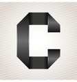 Letter metal ribbon - C vector image